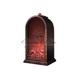 Светодиодный камин «Фьюжн» с эффектом живого огня 14,7×11,7×25 см,  батарейки 2хС (не в комплекте) USB,  бронзовый