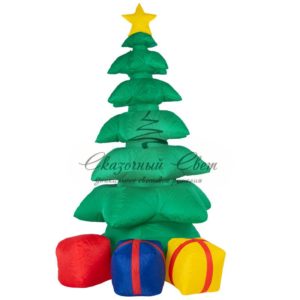 3D фигура надувная «Подарки под Елкой»,  размер 240 см,  внутренняя подсветка 5 LED,  компрессор с адаптером 12В,  IP 65 NEON-NIGHT