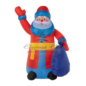 3D фигура надувная «Дед мороз с подарком»,  размер 180 см,  внутренняя подсветка 2 LED,  компрессор с адаптером 12В,  IP 65 NEON-NIGHT