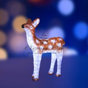 Акриловая светодиодная фигура «Оленёнок коричневый» 85х71х20 см, 150 светодиодов, IP65 понижающий трансформатор в комплекте, NEON-NIGHT