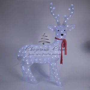 Акриловая светодиодная фигура «Северный олень» 95х69х30 см, 420 светодиодов, IP65 понижающий трансформатор в комплекте, NEON-NIGHT