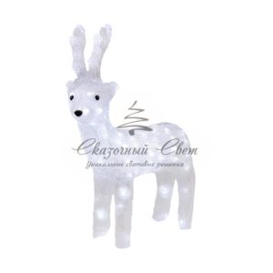 Акриловая светодиодная фигура «Северный олень» 45 см, 100 светодиодов, IP65, понижающий трансформатор в комплекте, NEON-NIGHT