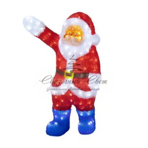 Акриловая светодиодная фигура «Санта Клаус приветствует» 60 см, 200 светодиодов, IP65 понижающий трансформатор в комплекте, NEON-NIGHT