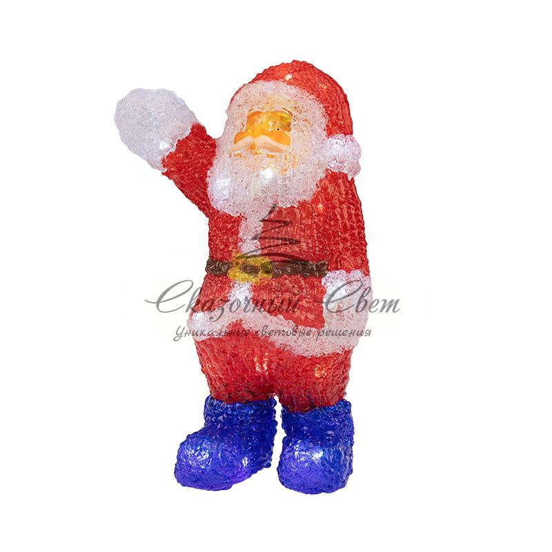 Акриловая светодиодная фигура "Санта Клаус приветствует" 30 см, 40 светодиодов, IP65 понижающий трансформатор в комплекте, NEON-NIGHT