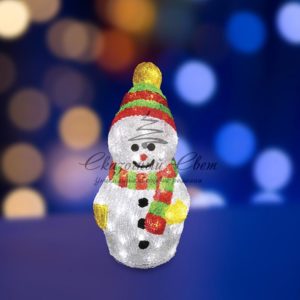 Акриловая светодиодная фигура «Снеговик с шарфом» 30 см, 40 светодиодов, IP 65, понижающий трансформатор в комплекте, NEON-NIGHT