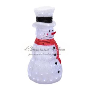 Акриловая светодиодная фигура «Снеговик в шляпе» 38х38х72 см,  IP65, понижающий трансформатор в комплекте NEON-NIGHT