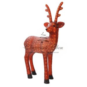 Акриловая светодиодная фигура «Бурый олень » 100 см, 380 светодиодов, IP 65, понижающий трансформатор в комплекте, NEON-NIGHT