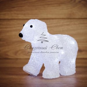 Акриловая светодиодная фигура «Медвежонок» 24х11х18 см, 4,5 В, 3 батарейки AA (не входят в комплект), 16 светодиодов, NEON-NIGHT