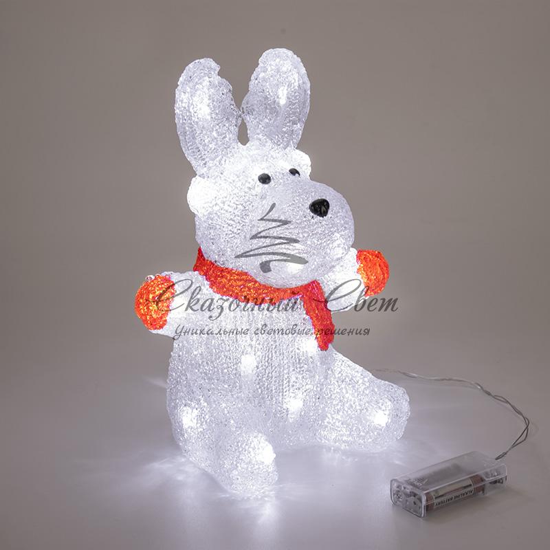 Акриловая светодиодная фигура «Олененок в шарфе» 20х17х30 см, 24 светодиода, батарейки 2хAA (не входят в комплект) NEON-NIGHT