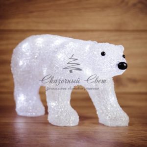 Акриловая светодиодная фигура «Медведь» 34,5х12х17 см, 4,5 В, 3 батарейки AA (не входят в комплект), 24 светодиода, NEON-NIGHT