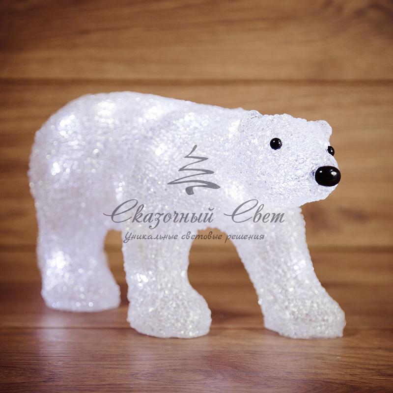 Акриловая светодиодная фигура "Медведь" 34,5х12х17 см, 4,5 В, 3 батарейки AA (не входят в комплект), 24 светодиода, NEON-NIGHT