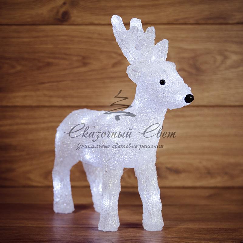 Акриловая светодиодная фигура "Оленёнок" 30х14х35 см, 4,5 В, 3 батарейки AA (не входят в комплект), 40 светодиодов, NEON-NIGHT
