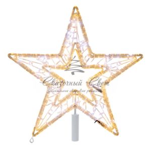 Светодиодная фигура «Звезда» 80 см,  80 светодиодов,  с трубой и подвесом,  цвет свечения теплый белый/белый NEON-NIGHT