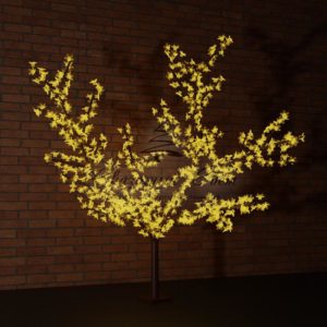 Светодиодное дерево «Сакура» высота 1,5м,  диаметр кроны 1,8м,  желтые светодиоды,  IP 65, понижающий трансформатор в комплекте,  NEON-NIGHT