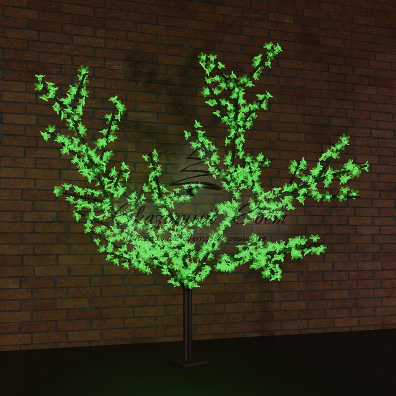 Светодиодное дерево "Сакура", высота 1,5м, диаметр кроны 1,8м, зеленые светодиоды, IP 65, понижающий трансформатор в комплекте, NEON-NIGHT