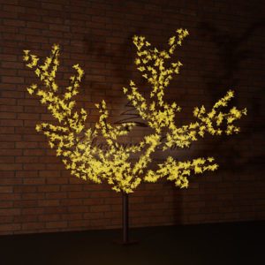Светодиодное дерево «Сакура»,  высота 2,4м,  диаметр кроны 2,0м,  желтые светодиоды,  IP 54, понижающий трансформатор в комплекте,  NEON-NIGHT