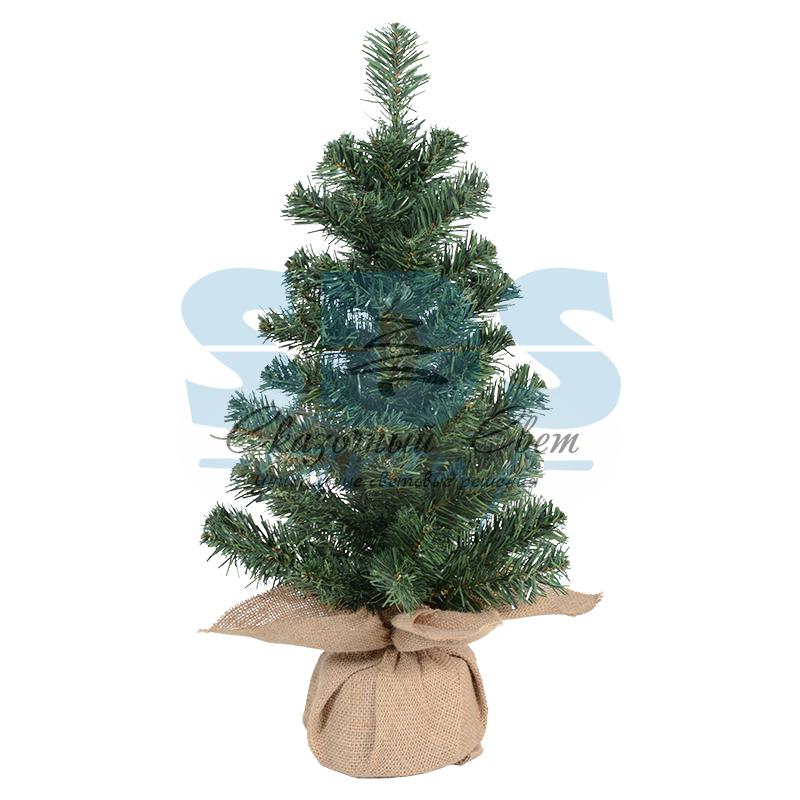 Елочка 60см в плетеном мешочке, ПВХ