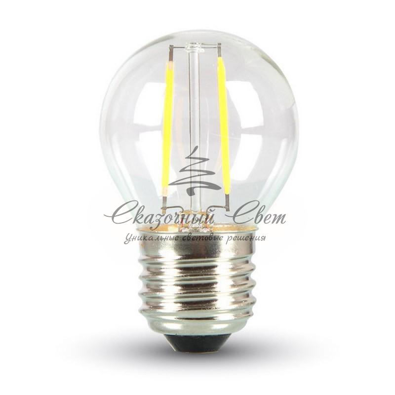 Ретро-лампа Filament G45 E27, 2W, 230 В, теплый белый 3000 K