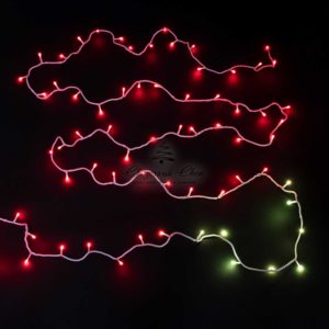 Гирлянда Нить 10м Разноцветная, 100 LED, Провод Белый Каучук, IP54