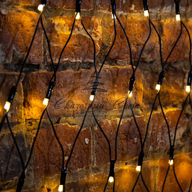 Гирлянда "Сеть" 2х2х1.5м, свечение с динамикой, черный ПВХ, 136 LED, 230 В, цвет: Тёплый белый - Image 2