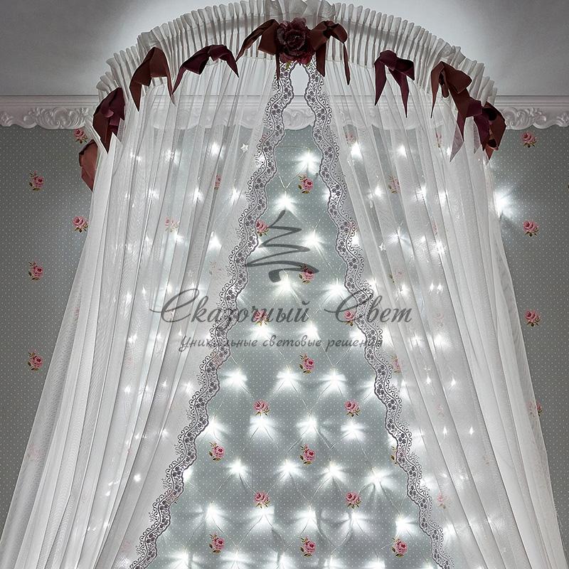 Гирлянда "Сеть" 1,8х1,5м, прозрачный ПВХ, 180 LED Белые - Image 2