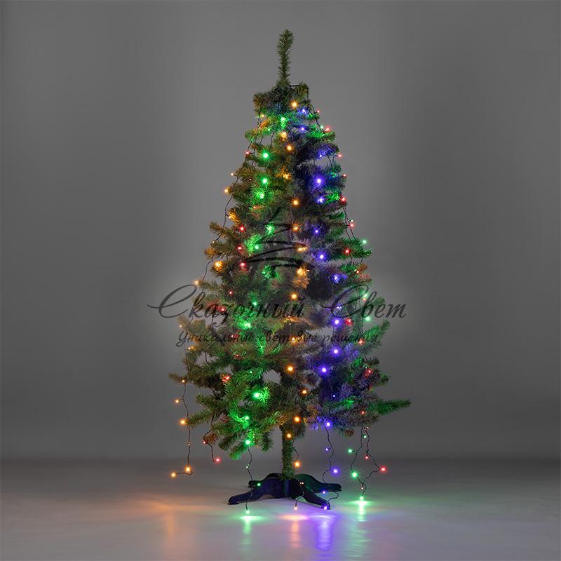 Елочная гирлянда с кольцом, 7 нитей по 1,8 метра, цвет диодов мультиколор, не соединяется - Image 2