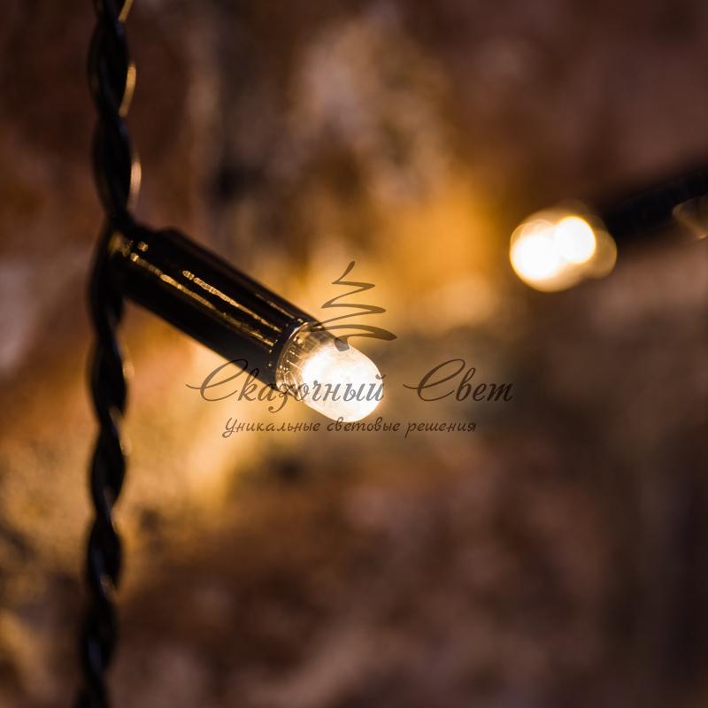 Гирлянда "Светодиодный Дождь" 2х3м, постоянное свечение, черный провод, 230 В, диоды ТЕПЛЫЙ БЕЛЫЙ - Image 2