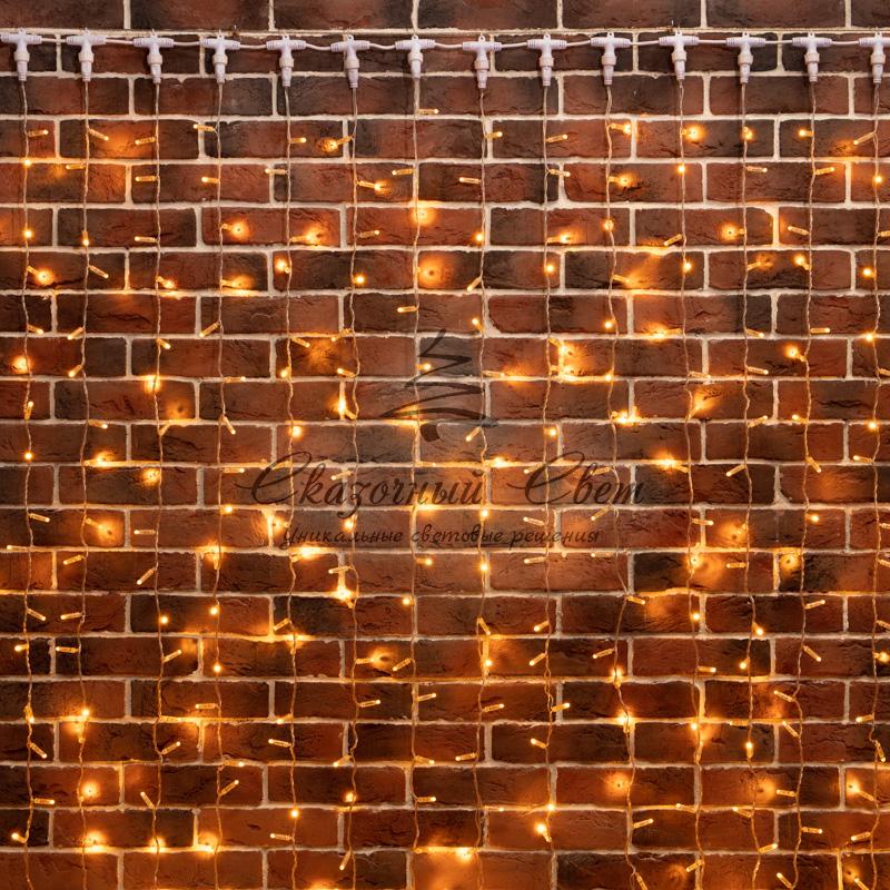 Гирлянда "Светодиодный Дождь" 2х3м, постоянное свечение, прозрачный провод, 230 В, диоды ЖЁЛТЫЕ - Image 2