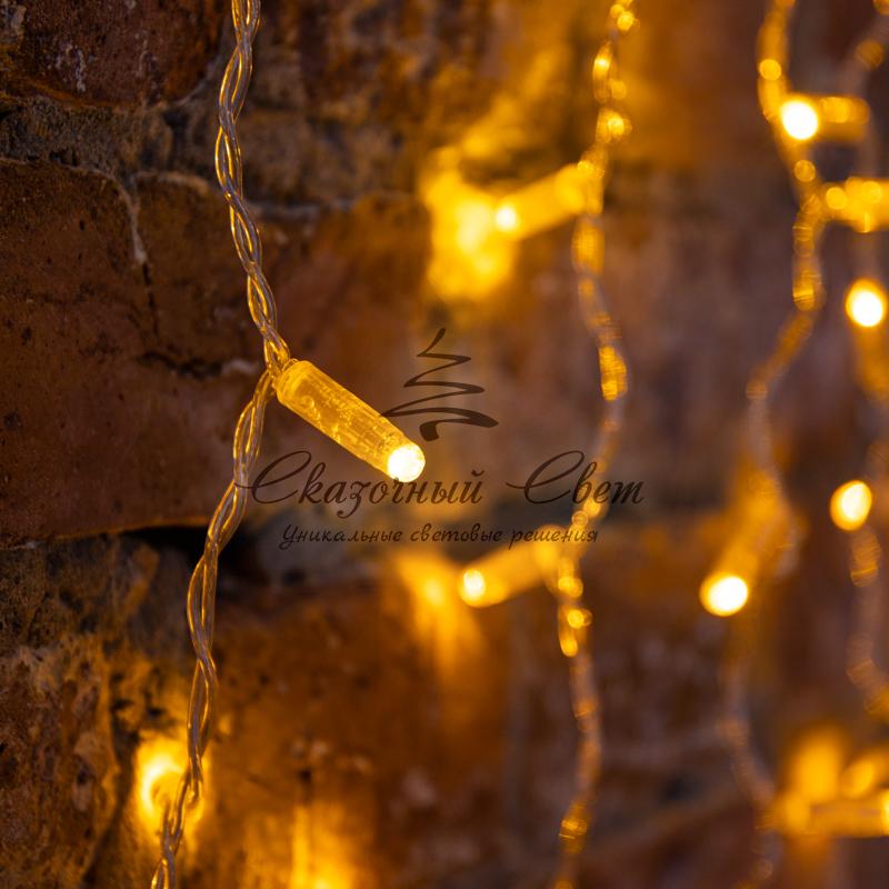 Гирлянда "Светодиодный Дождь" 2х1,5м, постоянное свечение, прозрачный провод, 230 В, диоды ЖЁЛТЫЕ - Image 2