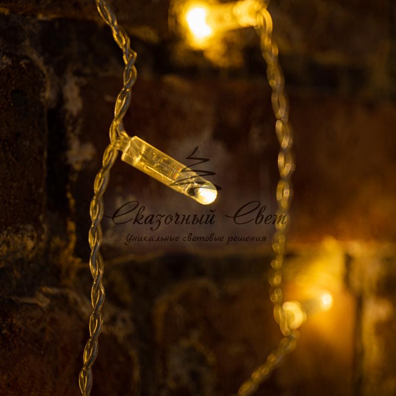 Гирлянда "Светодиодный Дождь" 2х1,5м, постоянное свечение, прозрачный провод, 230 В, диоды ТЕПЛЫЙ БЕЛЫЙ - Image 2