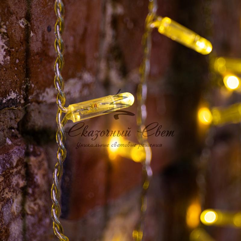 Гирлянда "Светодиодный Дождь" 2х1,5м, постоянное свечение, прозрачный провод, 230 В, цвет: Золото - Image 2