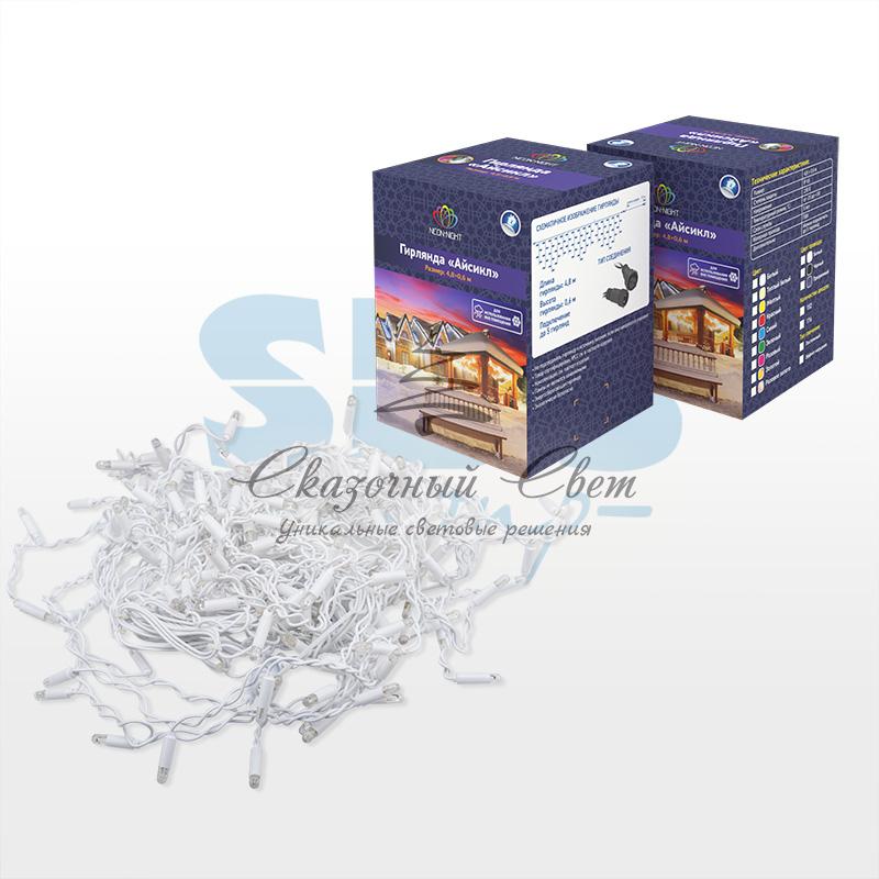 Гирлянда Айсикл (бахрома) светодиодный, 2,4х0,6м, эффект мерцания, белый провод, 230 В, диоды СИНИЕ, 88 LED NEON-NIGHT - Image 2