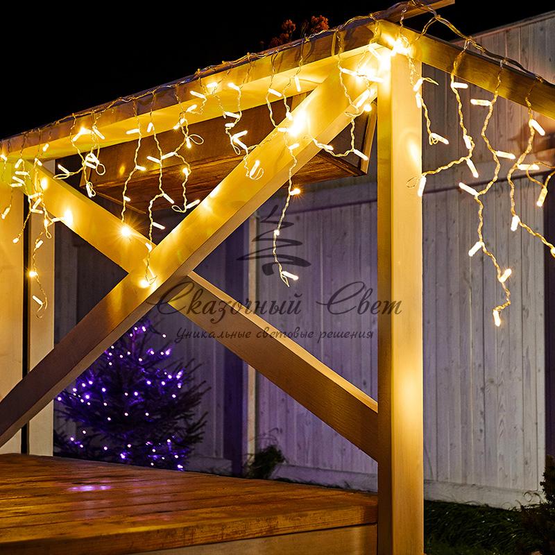 Гирлянда Айсикл (бахрома) светодиодный, 2,4 х 0,6 м, прозрачный провод, 230 В, диоды ТЕПЛЫЙ БЕЛЫЙ, 88 LED NEON-NIGHT - Image 2