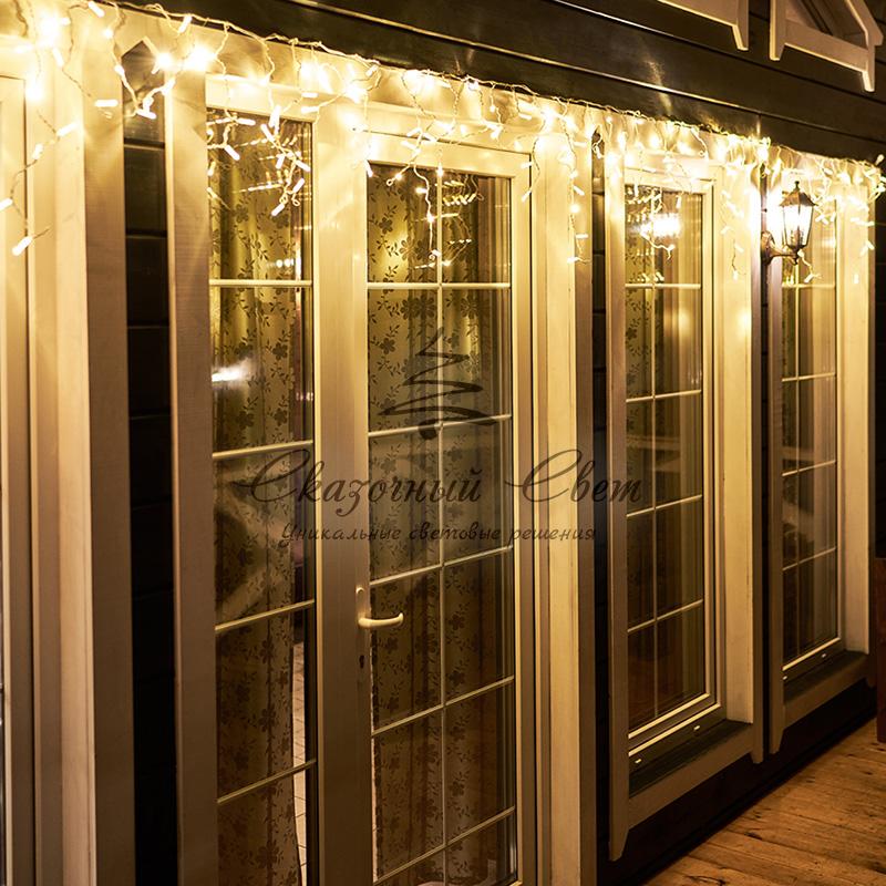 Гирлянда Айсикл (бахрома) светодиодный, 4,8 х 0,6 м, белый провод, 230 В, диоды ТЕПЛЫЙ БЕЛЫЙ, 176 LED NEON-NIGHT - Image 2