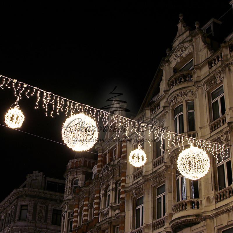 Гирлянда Айсикл (бахрома) светодиодный, 4,8 х 0,6 м, прозрачный провод, 230 В, диоды белые, 176 LED NEON-NIGHT - Image 2