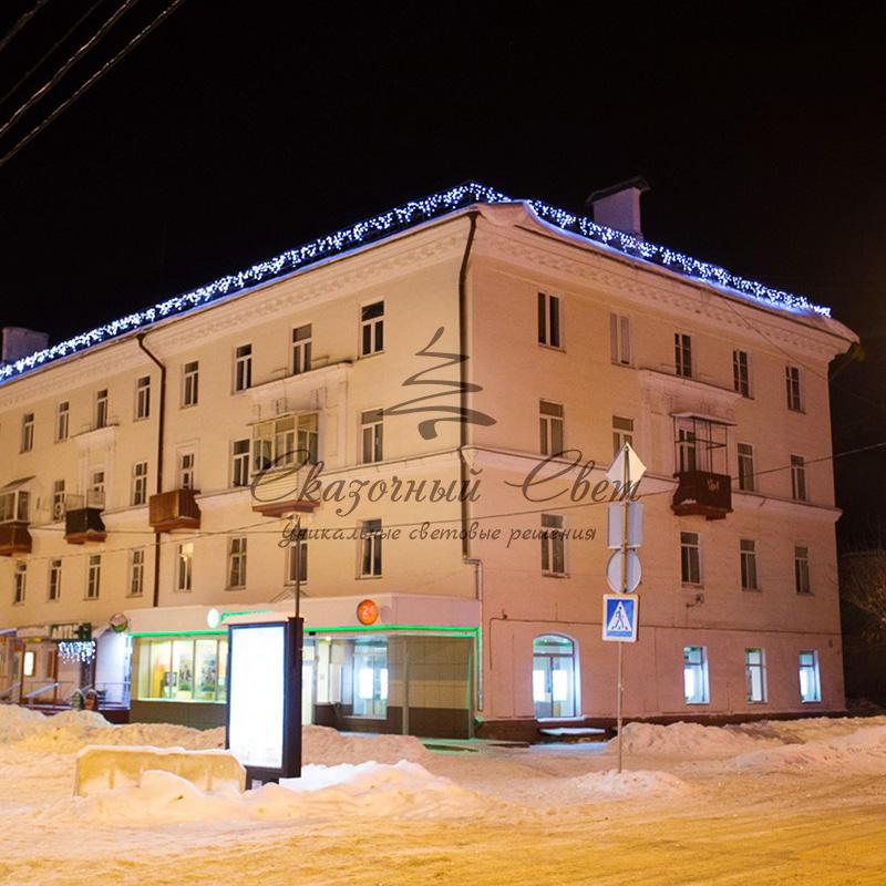 Гирлянда Айсикл (бахрома) светодиодный, 4,0 х 0,6 м, черный провод "КАУЧУК", 230 В, диоды белые, 128 LED NEON-NIGHT - Image 2