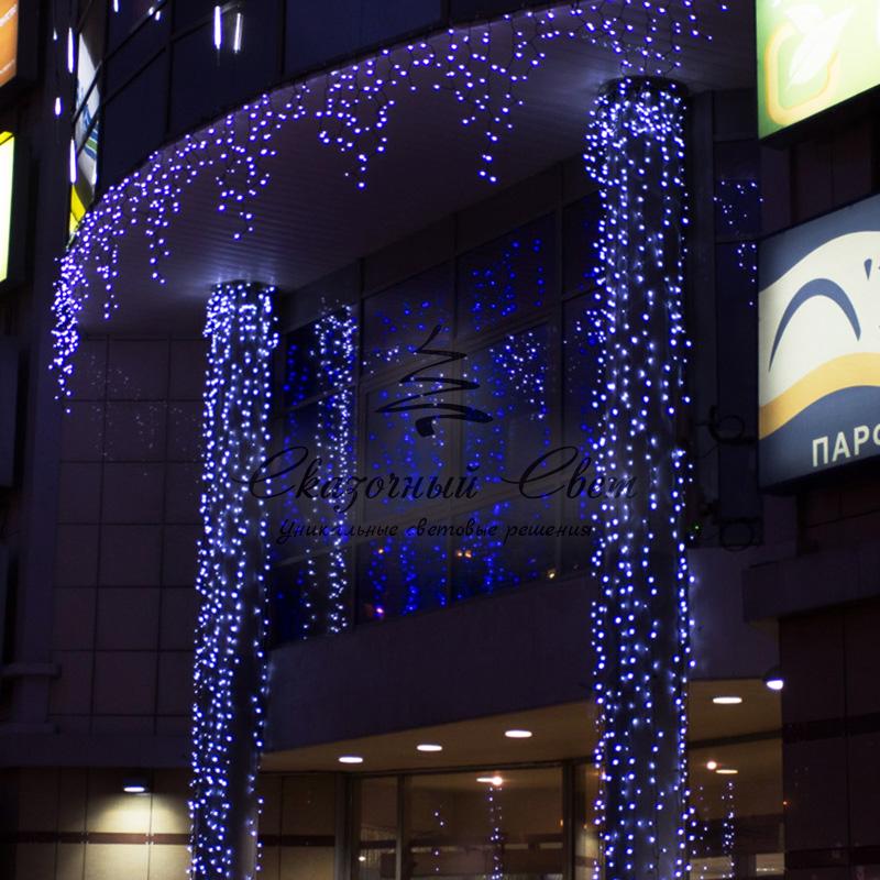Гирлянда Айсикл (бахрома) светодиодный, 5,6 х 0,9 м, черный провод "КАУЧУК", 230 В, диоды синие, 240 LED NEON-NIGHT - Image 2