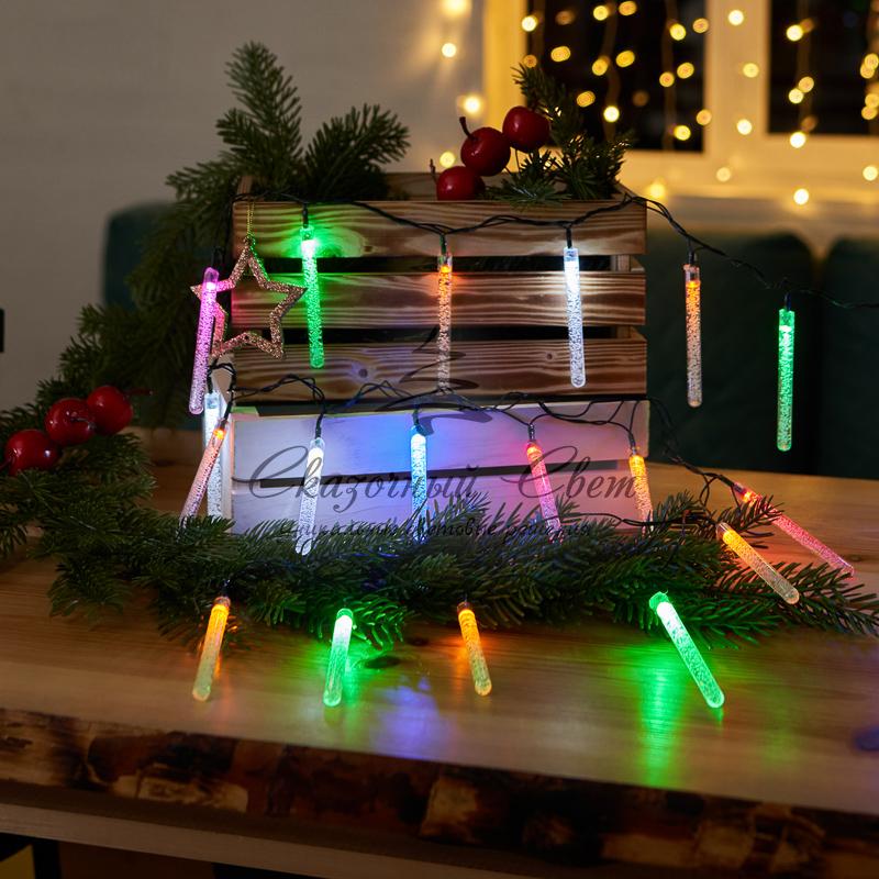 Гирлянда светодиодная "Палочки с пузырьками" 20 палочек, цвет: мультиколор, 2 метра - Image 2