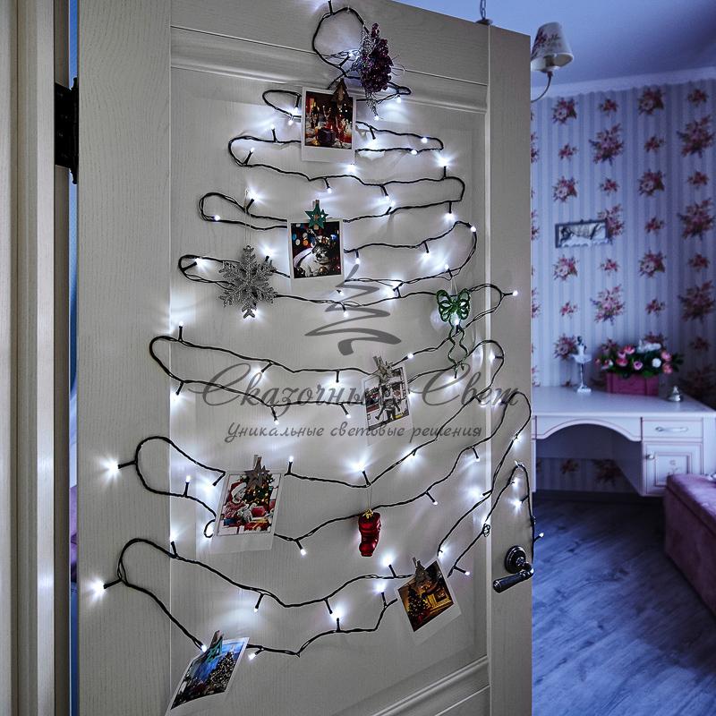 Гирлянда "Твинкл Лайт" 10 м, темно-зеленый ПВХ, 80 LED, цвет белый - Image 2