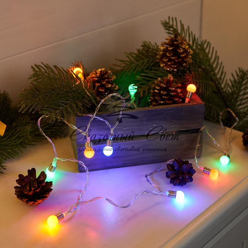 Гирлянда светодиодная «Мини-лампочки» 1.5 м, 10 LED, прозрачный ПВХ, цвет свечения мультиколор, 2 х АА (батарейки не в комплекте) NEON-NIGHT - Image 2