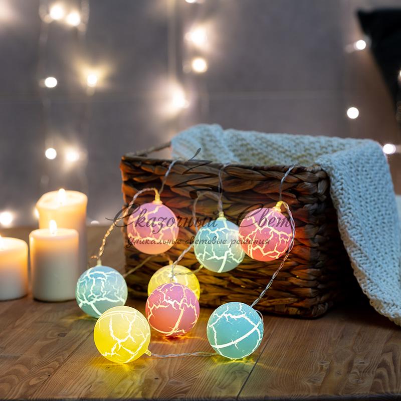 Гирлянда светодиодная «Карамельки» 1.5 м, прозрачный ПВХ, 10 LED, теплый белый, питание 2 х АА (батарейки не в комплекте) - Image 2