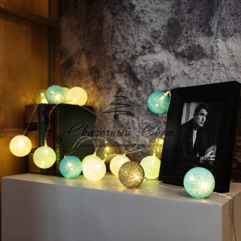 Тайские фонарики «Северное сияние» 3,5 м, прозрачный ПВХ, 20 LED, теплый белый, питание 2 х АА (батарейки не в комплекте) - Image 2