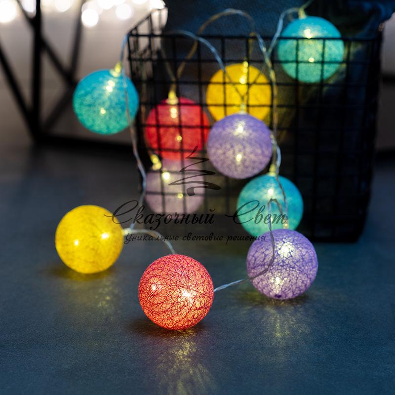 Тайские фонарики «Фейерверк» 1,5 м, прозрачный ПВХ, 10 LED, теплый белый, питание 2 х АА (батарейки не в комплекте) - Image 2