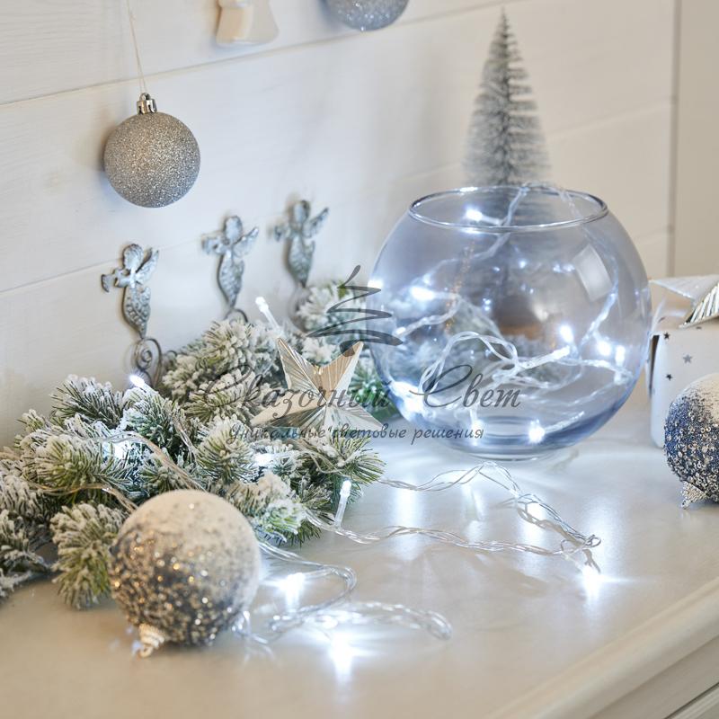 Гирлянда «Твинкл-Лайт» 4 м, 25 LED, прозрачный ПВХ, светильник, уличный, цвет свечения белый NEON-NIGHT - Image 2