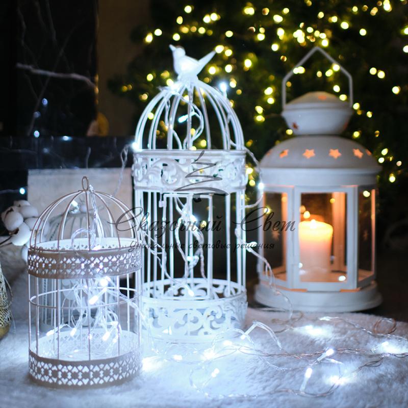 Гирлянда "Твинкл Лайт" 6 м, прозрачный ПВХ, 40 LED, цвет Белый - Image 2