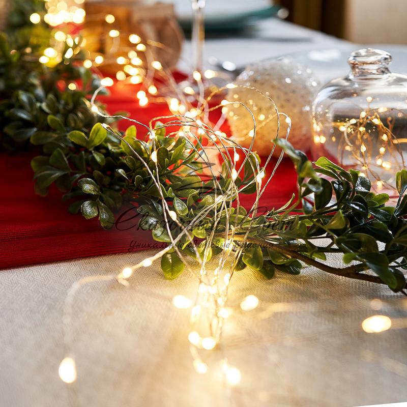 Гирлянда «Роса» с трансформатором 20 м, 200 LED, теплое белое свечение NEON-NIGHT - Image 2