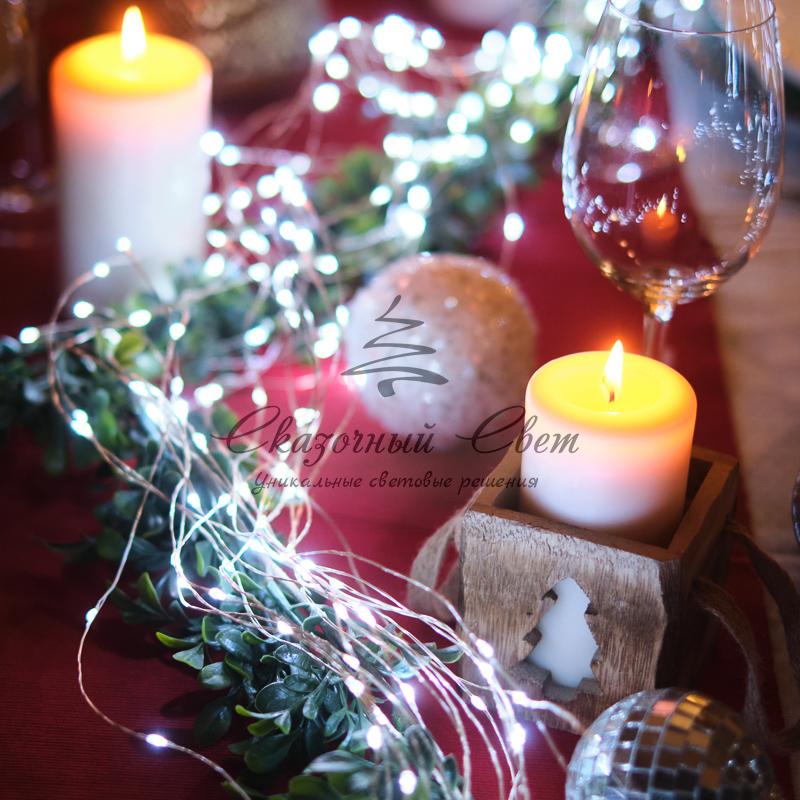 Гирлянда «Роса» с трансформатором 30 м, 300 LED, белое свечение NEON-NIGHT - Image 2