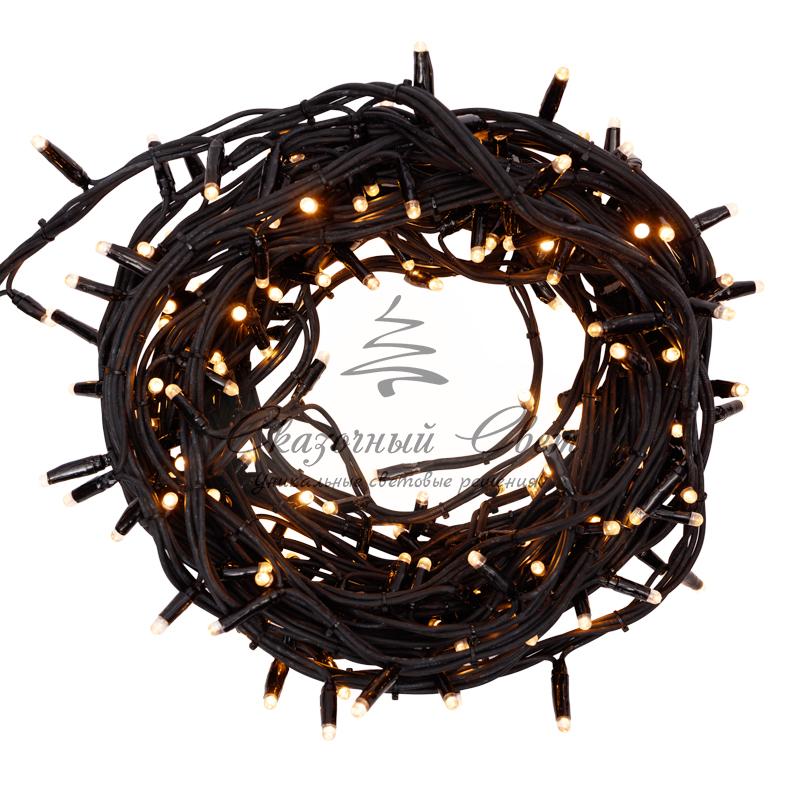 Гирлянда "Твинкл Лайт" 20 м, черный КАУЧУК, 240 диодов, цвет ТЕПЛЫЙ БЕЛЫЙ - Image 2