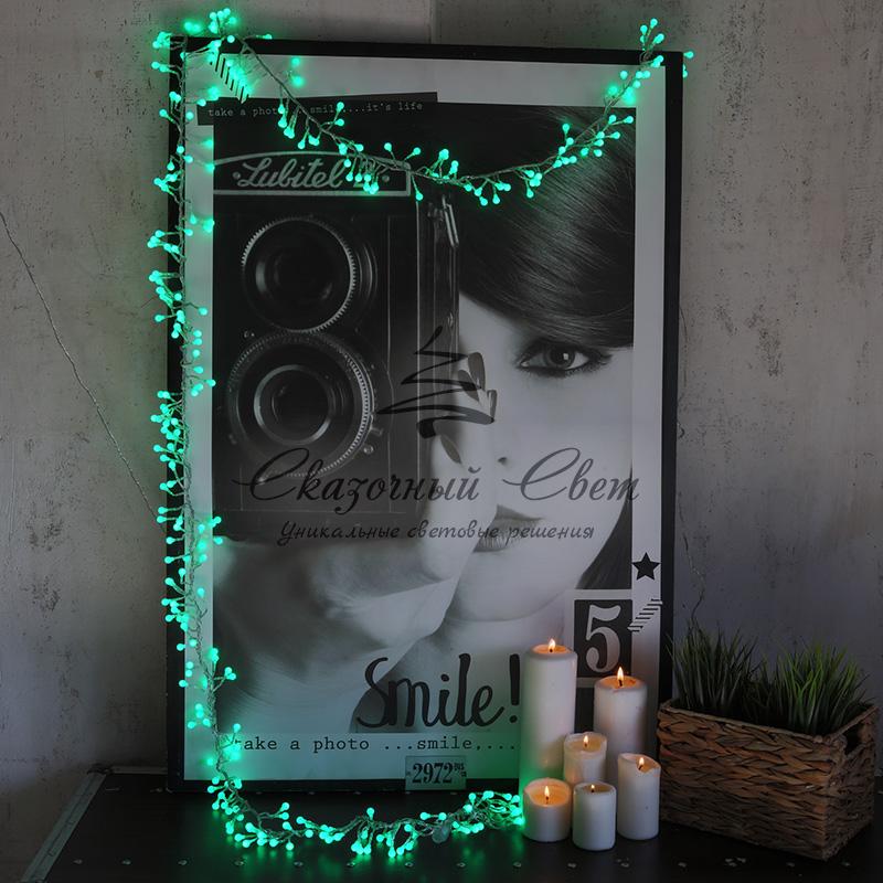 Гирлянда "Мишура LED" 3 м прозрачный ПВХ, 288 диодов, цвет зеленый - Image 2