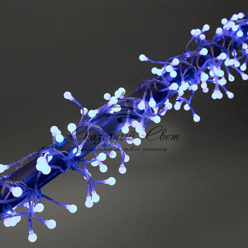 Гирлянда "Мишура LED" 6 м прозрачный ПВХ, 576 диодов, цвет синий - Image 2